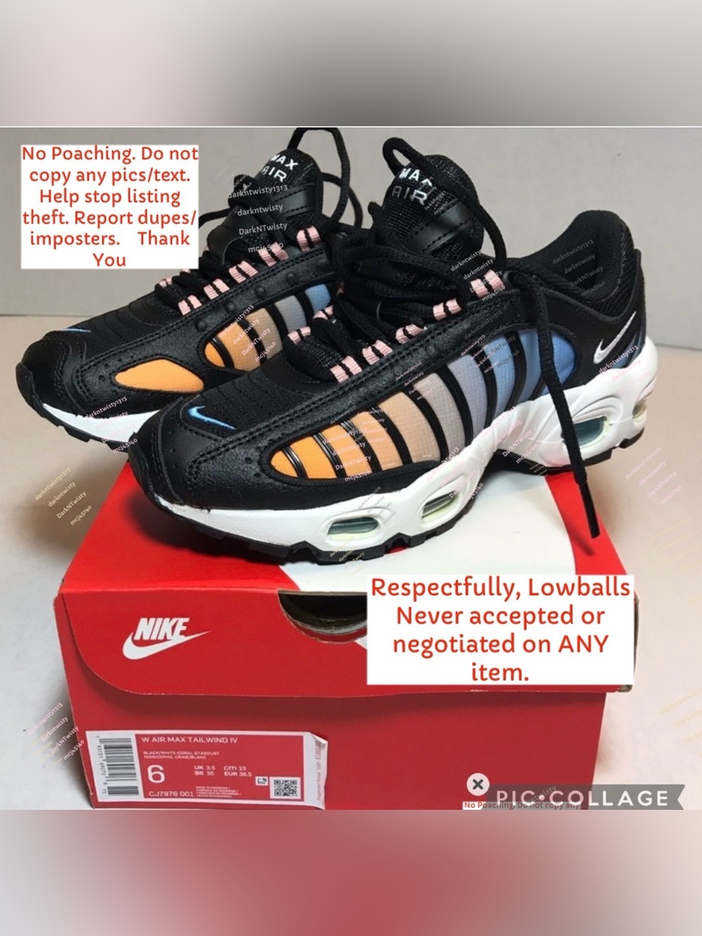 Nike Air Max Tailwind IV Womens’ 6/Bg kids 4 equivalent BNIB PRICE FIRM!